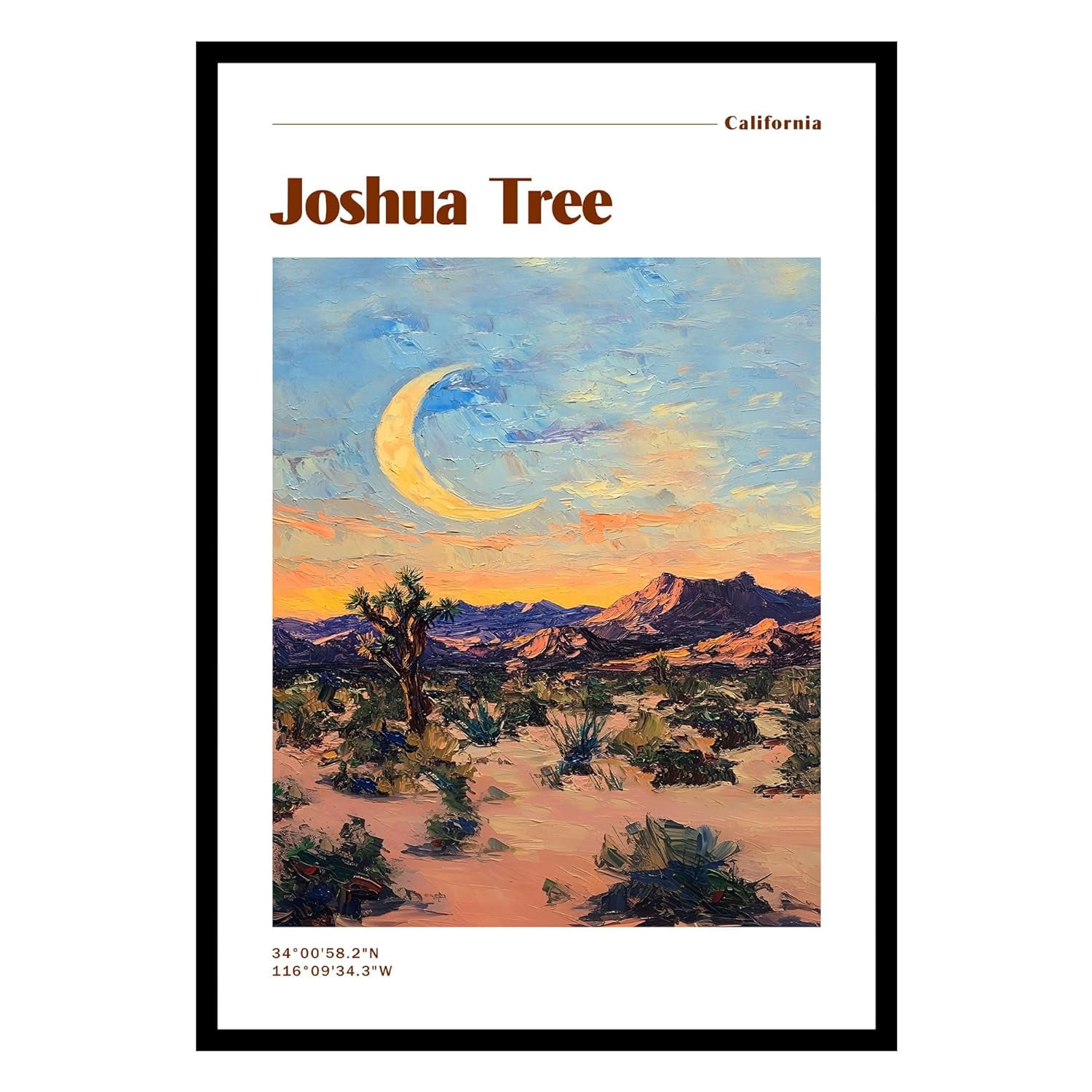 Josh One Tree Eastern Print Joshua Tree Poster, Joshua Tree National Parks Poster ...