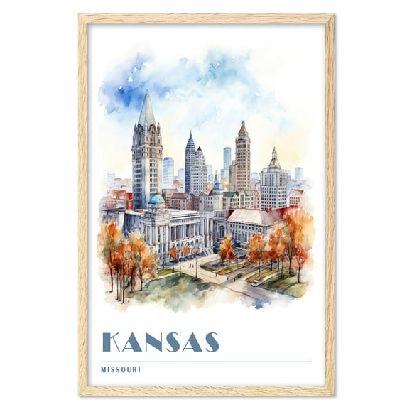 Eastern Print Kansas Wall Art, States Landscape Wall Art Decor, Missouri Travel Posters, City Wall Art, Travel Posters, USA Travel Posters, Office Living Room Wall Posters (UNFRAMED) 11x14