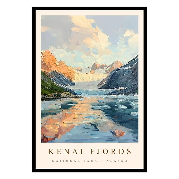 Eastern Print Kenai Fjords Poster, Kenai Fjords National Parks Poster, Kenai Fjords Wall Art, National Park Wall Art, National Park Print for Living Room (UNFRAMED), 11x14