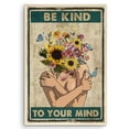 thumbnail image 1 of Eastern Print Be Kind To Your Mind - Positive Motivational Uplifting Encouragement Gifts for Women Teens - Inspirational Quote Wall Art - Boho Decoration Print - Wildflower - Pot Head Girl, 12x18, 1 of 1