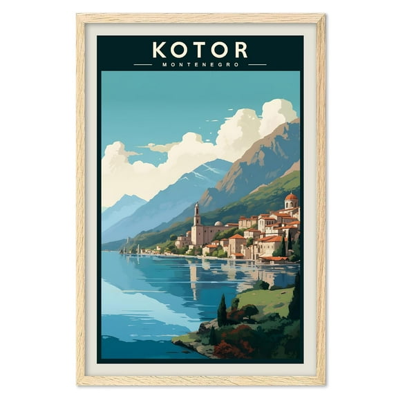 Eastern Print Kotor Poster, Kotor Print, Montenegro Poster, Montenegro Wall Art, Montenegro Gift, Vintage Travel Posters, Travel Print, Travel Gift, Housewarming Gift (UNFRAMED) 24x36