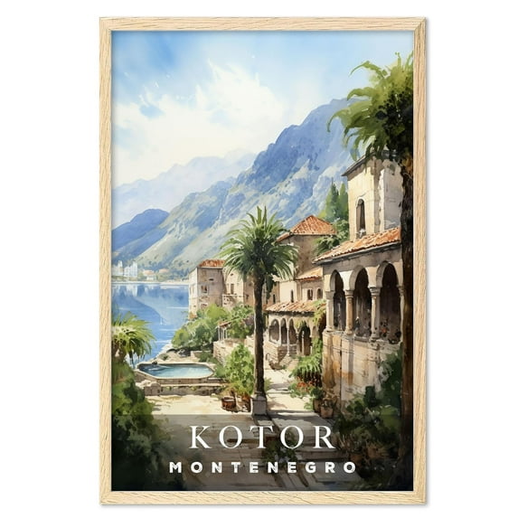 Eastern Print Kotor Poster, Montenegro Poster, Montenegro Wall Art, Vintage Travel Poster, City Wall Art, Montenegro Gifts, Travel Prints, Travel Gifts (UNFRAMED) 16x24