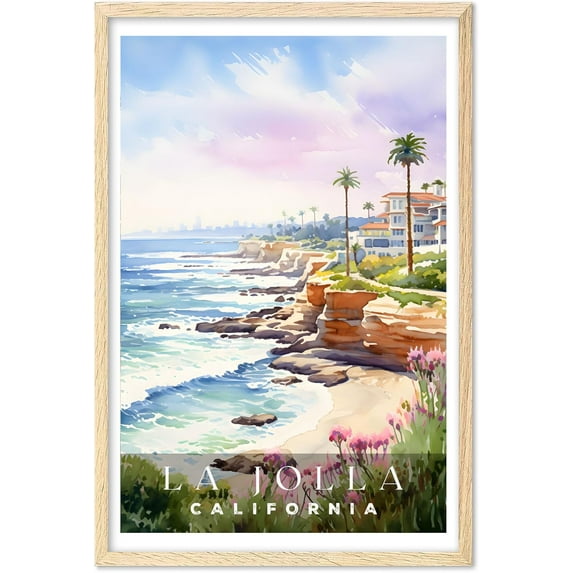 Eastern Print La Jolla Poster, California Poster, La Jolla Wall Art, Vintage Travel Posters, City Wall Art, Stonehenge Gift, Travel Print (UNFRAMED) 8x12