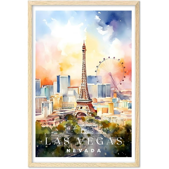 Eastern Print Las Vegas Poster, Nevada Poster, Las Vegas Wall Art, Vintage Travel Posters, City Wall Art, Las Vegas Gift, Travel Print (UNFRAMED) 18x24