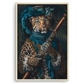 Eastern Print Leopard Musician Vintage Portrait Painting Poster Art