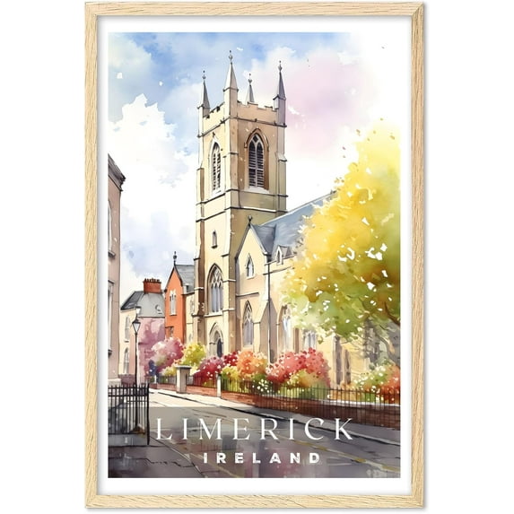 Eastern Print Limerick Poster, Ireland Poster, Limerick Wall Art, Vintage Travel Posters, City Wall Art, Limerick Gift, Travel Print (UNFRAMED) 11x14