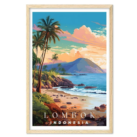 Eastern Print Lombok Poster, Lombok Print, Indonesia Poster, Indonesia Wall Art, Indonesia Gift, Vintage Travel Posters, Travel Print, Travel Gift, Housewarming Gift (UNFRAMED) 11x14