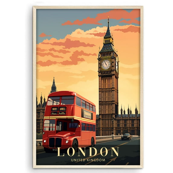 Eastern Print London Poster, Travel Poster, City Prints Wall Decor, Travel Wall Art Decor, Colorfull Travel Poster Decor For Bedroom, Living room, Home Office, UNFRAMED 12x18