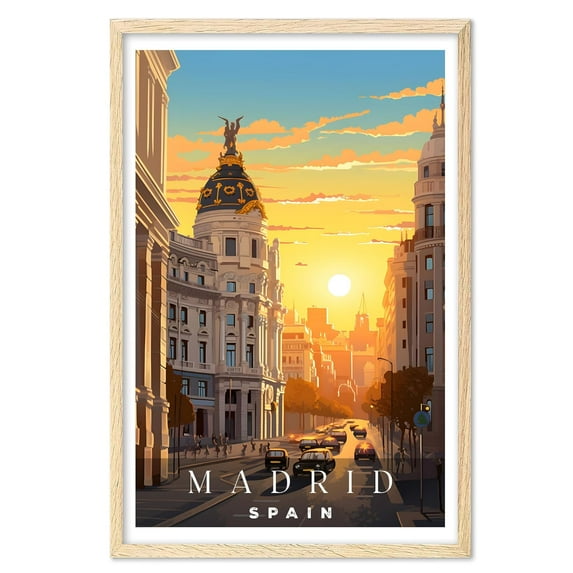 Eastern Print Madrid Poster, Madrid Print, Spain Poster, Spain Wall Art, Spain Gift, Vintage Travel Posters, Travel Print, Travel Gift, Housewarming Gift (UNFRAMED) 18x24
