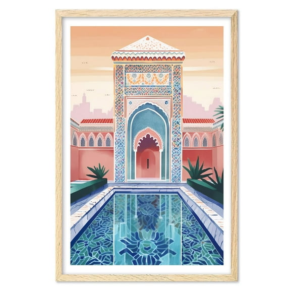 Eastern Print Marrakech Art Print, Morocco Art Print, Medersa Ben Youssef, Travel Print, Travel Poster, Moroccan Decor, Housewarming Gift,Anniversary Gift (UNFRAMED)