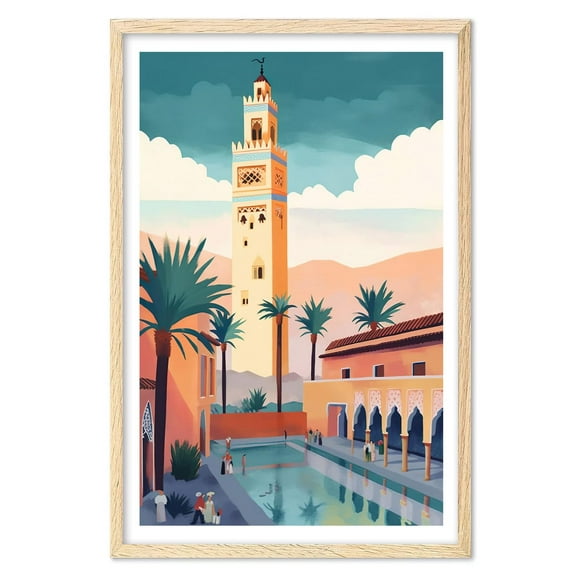 Eastern Print Marrakech Art Print, Morocco Art Print, Marrakech Poster, Travel Print, Travel Poster, Moroccan Decor, Housewarming Gift, Anniversary Gift (UNFRAMED)