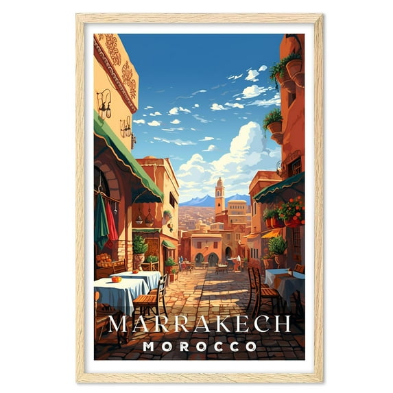 Eastern Print Marrakech Poster, Morocco Poster, Morocco Wall Art, Vintage Travel Posters, Travel Wall Art, City Wall Art, Morocco Souvenirs, Travel Print, Travel Gift (Unframed)
