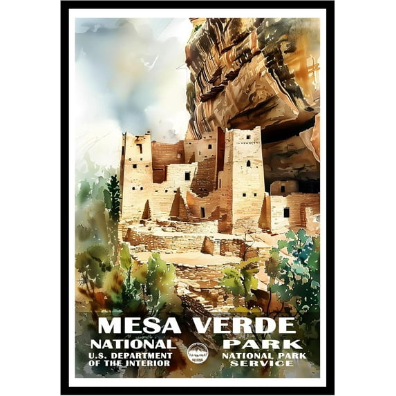 Eastern Print Mesa Verde National Park Wall Art, National Parks Abstract Nature Landscape Forest Wall Art Pictures For Office Living Room (UNFRAMED), 12x18