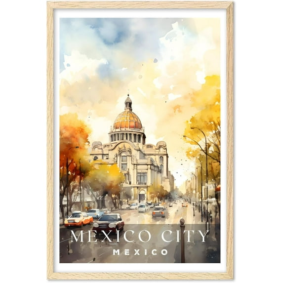 Eastern Print Mexico City Poster, Mexico Poster, Mexico City Wall Art, Vintage Travel Posters, City Wall Art, Stonehenge Gift, Travel Print (UNFRAMED) 18x24