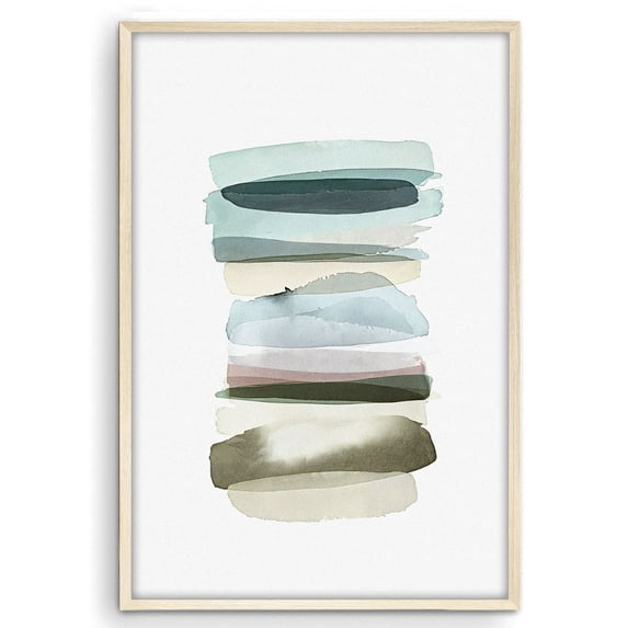 Eastern Print Mint Green Abstract Art - Minimalist Print for Modern Homes, Size 8x12 UNFRAMED