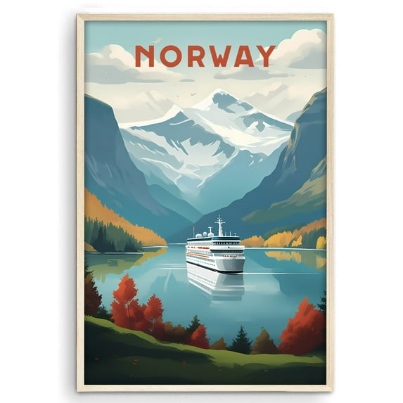 Eastern Print Norway Poster, Travel Poster, City Prints Wall Decor, Travel Wall Art Decor, Colorfull Travel Poster Decor For Bedroom, Living room, Home Office, UNFRAMED 12x18