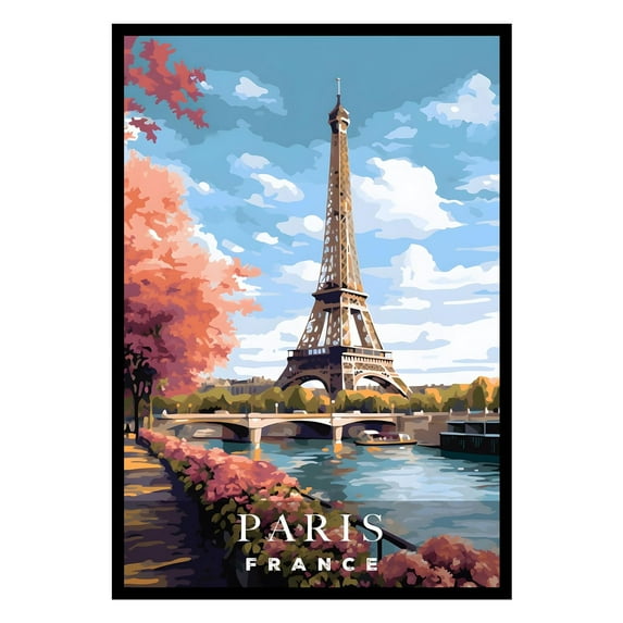 Eastern Print Paris Poster, France Poster, Paris Wall Art, Vintage Travel Posters, City Wall Art, Travel Print, Travel Home Decor (UNFRAMED) 12x18