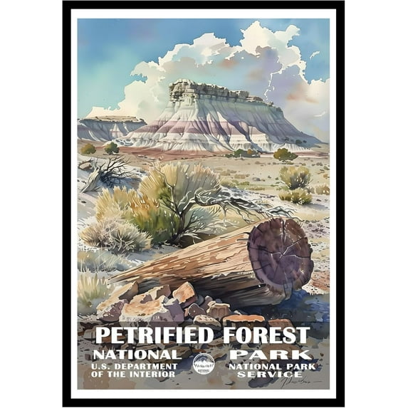 Eastern Print Petrified Forest National Park Wall Art, National Parks Abstract Nature Landscape Forest Wall Art Pictures For Office Living Room (UNFRAMED), 8x12