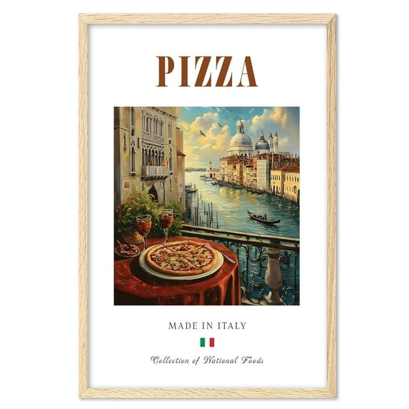 Eastern Print Pizza Poster, Food Wall Art, Italy Food Print, Modern Kitchen Wall Art, Kitchen Poster, Italy Wall Art, Kitchen Posters Wall Decor (Unframed), 11x14