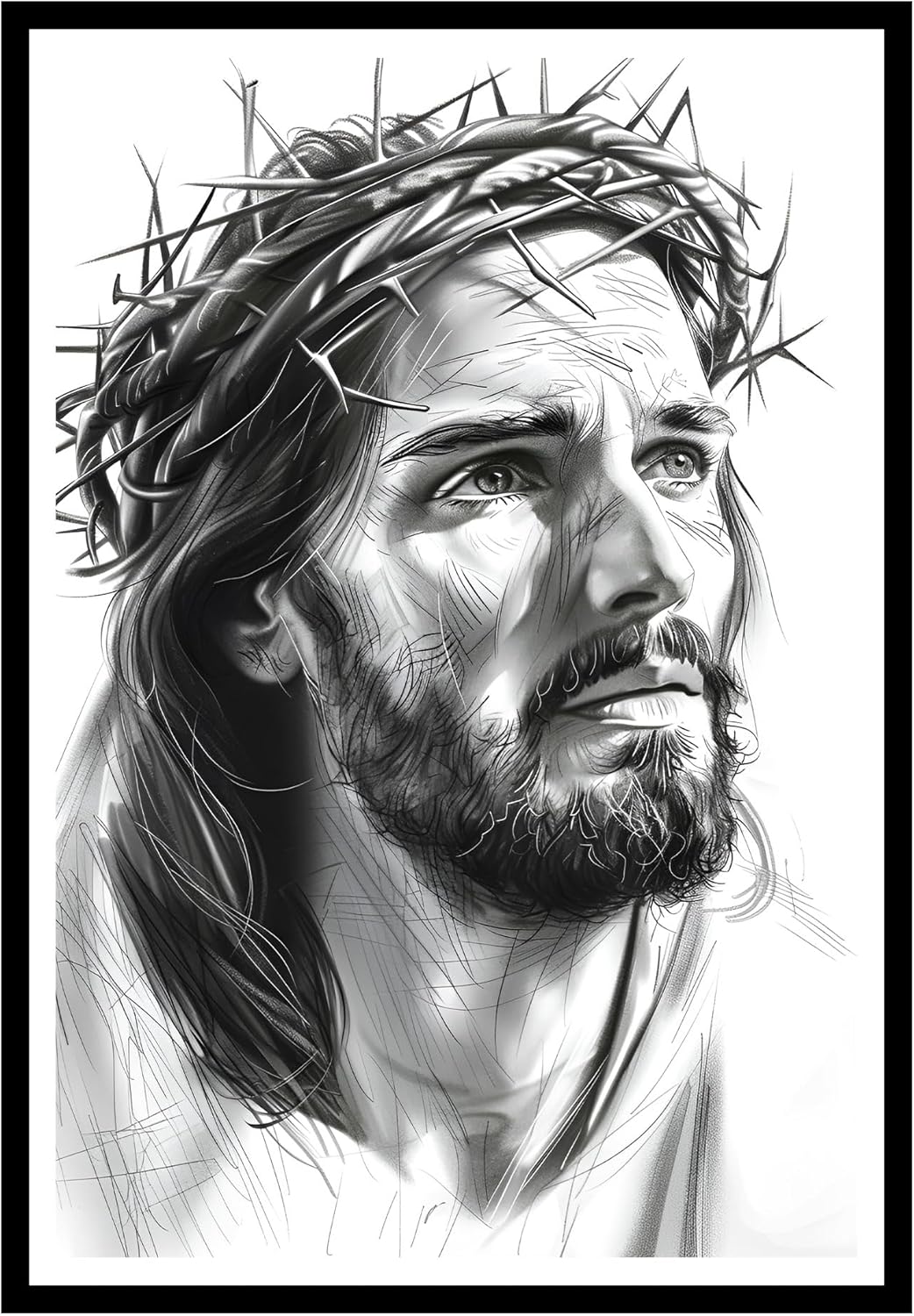 Eastern Print Portrait Of Christ Jesus, Jesus Wall Art, Jesus Poster ...