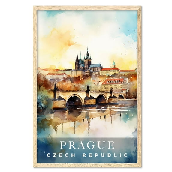 Eastern Print Prague Poster, Czech Republic Poster, Czech Republic Wall Art, Vintage Travel Poster, City Wall Art, Czech Republic Gifts, Travel Prints, Travel Gifts (UNFRAMED) 20x30