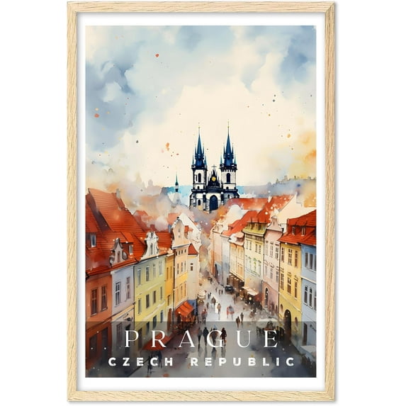 Eastern Print Prague Poster, Czech Republic Poster, Prague Wall Art, Vintage Travel Posters, City Wall Art, Stonehenge Gift, Travel Print (UNFRAMED) 18x24
