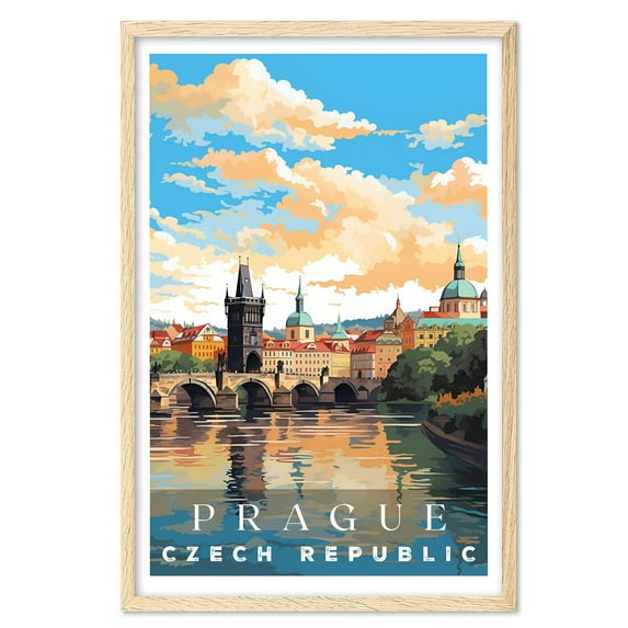 Eastern Print Prague Poster, Czech Republic Poster, Prague Wall Art, Vintage Travel Posters, Travel Wall Art, City Wall Art, Czech Republic Souvenirs, Travel Print, Travel Gift (Unframed)