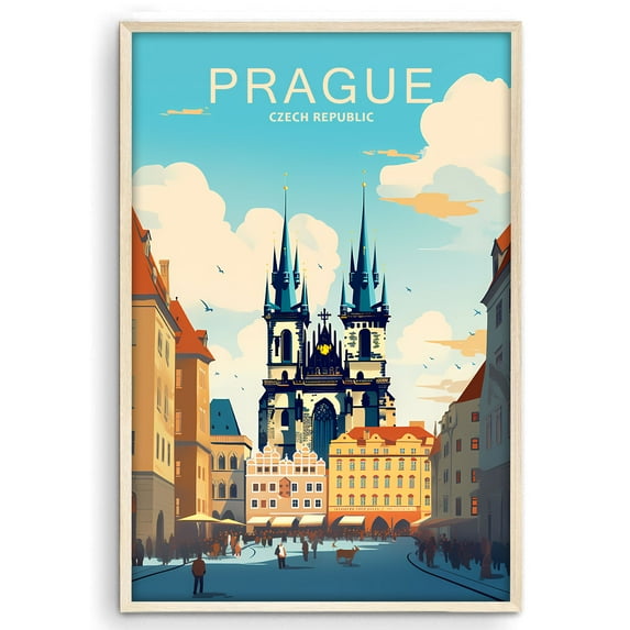 Eastern Print Prague Poster, Travel Poster, City Prints Wall Decor, Travel Wall Art Decor, Colorfull Travel Poster Decor For Bedroom, Living room, Home Office, UNFRAMED 18x24