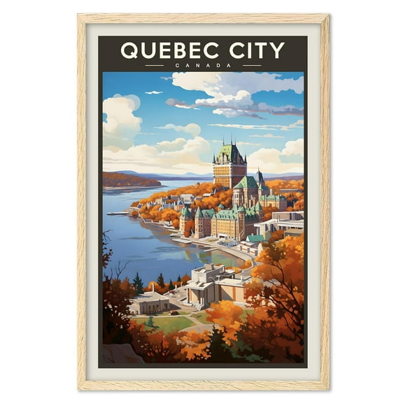 Eastern Print Quebec City Poster, Quebec City Print, Canada Poster, Canada Wall Art, Canada Gift, Vintage Travel Posters, Travel Print, Travel Gift, Housewarming Gift (UNFRAMED) 16x20
