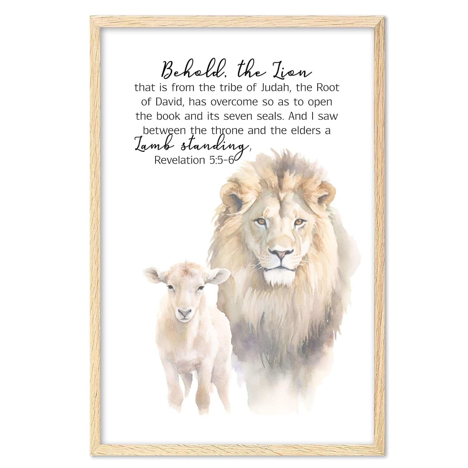 Eastern Print Revelation 5:5-6, Behold the lion, Scripture Art Wall ...