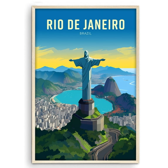 Eastern Print Rio De Janeiro Poster, Travel Poster, City Prints Wall Decor, Travel Wall Art Decor, Colorfull Poster Decor For Bedroom, Living room, Home Office, UNFRAMED 18x24