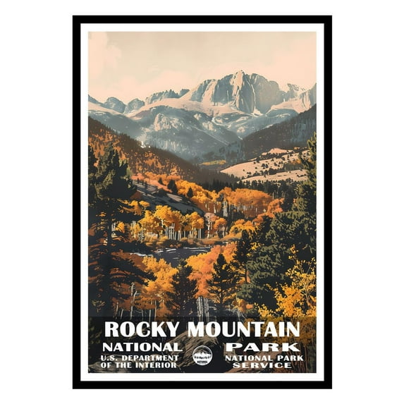 Eastern Print Rocky Mountain Poster, Rocky Mountain National Park Poster, Rocky Mountain Wall Art, National Park Wall Art, National Park Print for Living Room (UNFRAMED), 16x24