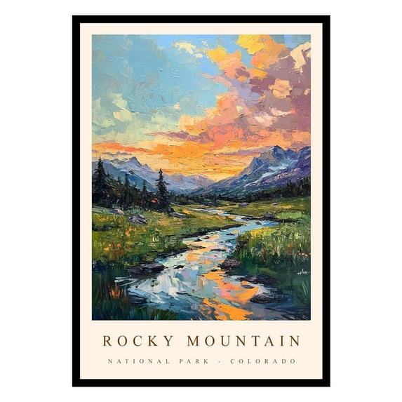 Eastern Print Rocky Mountain Poster, Rocky Mountain National Parks Poster, Rocky Mountain Wall Art, National Park Wall Art, National Park Print for Living Room (UNFRAMED), 16x20