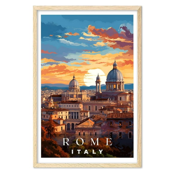Eastern Print Rome Poster, Italy Poster, Rome Wall Art, Vintage Travel Posters, Travel Wall Art, City Wall Art, Rome Souvenirs, Travel Print, Travel Gift (Unframed), 8x12
