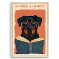thumbnail image 1 of Eastern Print Rottweiler Dog Read Book Poster Wall Art, Wake Up and Read 1960 National Library Week Inspiring Decor, Painting for Home, Office Decor, UNFRAMED, 16x24, 1 of 4