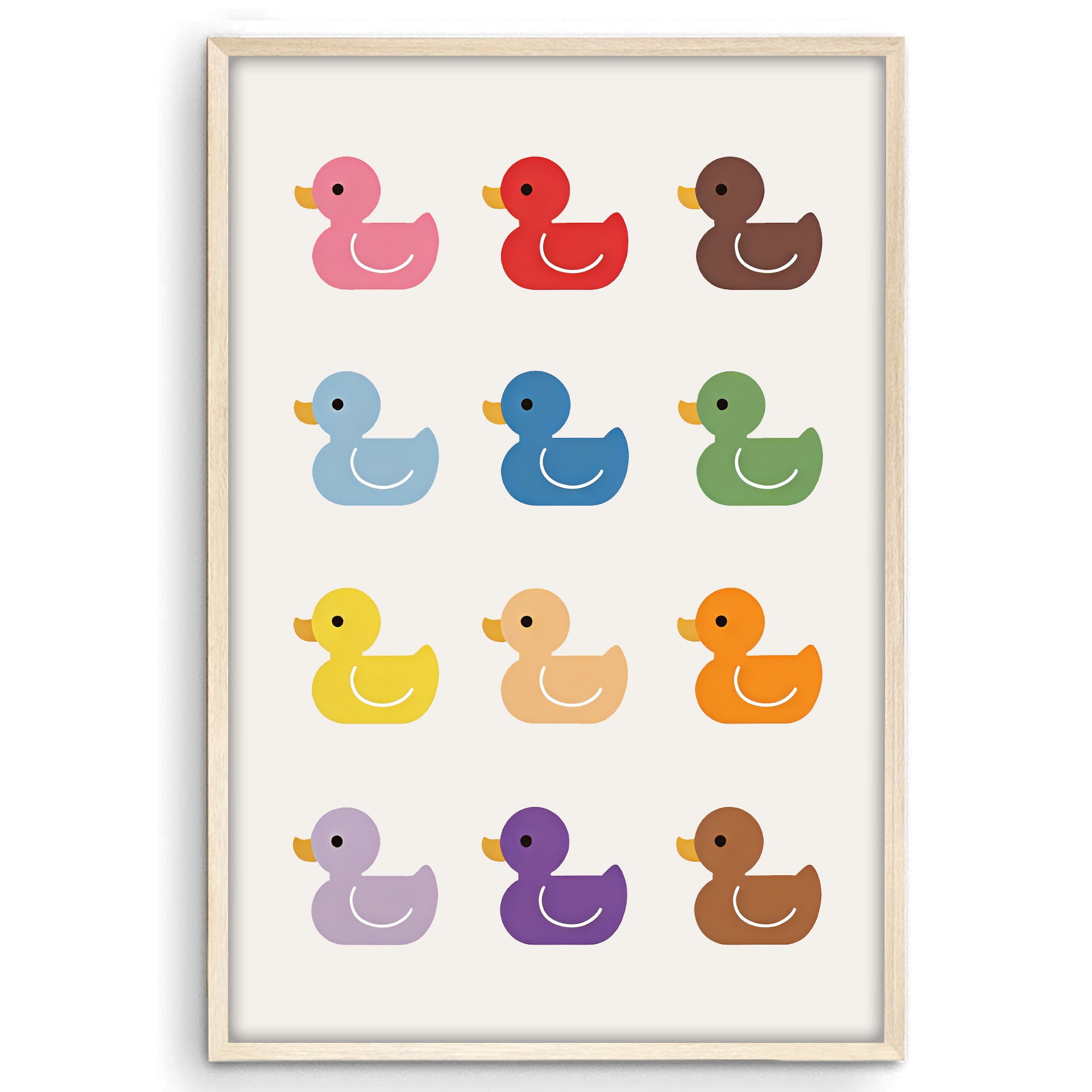 Eastern Print Rubber Duck Bathroom Poster - Cute Bath Time Wall Decor ...