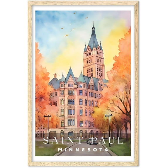 Eastern Print Saint Paul Poster, Minnesota Poster, Saint Paul Wall Art, Vintage Travel Posters, City Wall Art, Saint Paul Gift, Travel Print (UNFRAMED) 11x14