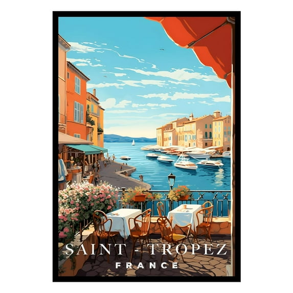Eastern Print Saint - Tropez Poster, France Poster, Saint - Tropez Wall Art, Vintage Travel Posters, City Wall Art, Travel Print, Travel Home Decor (UNFRAMED) 12x18