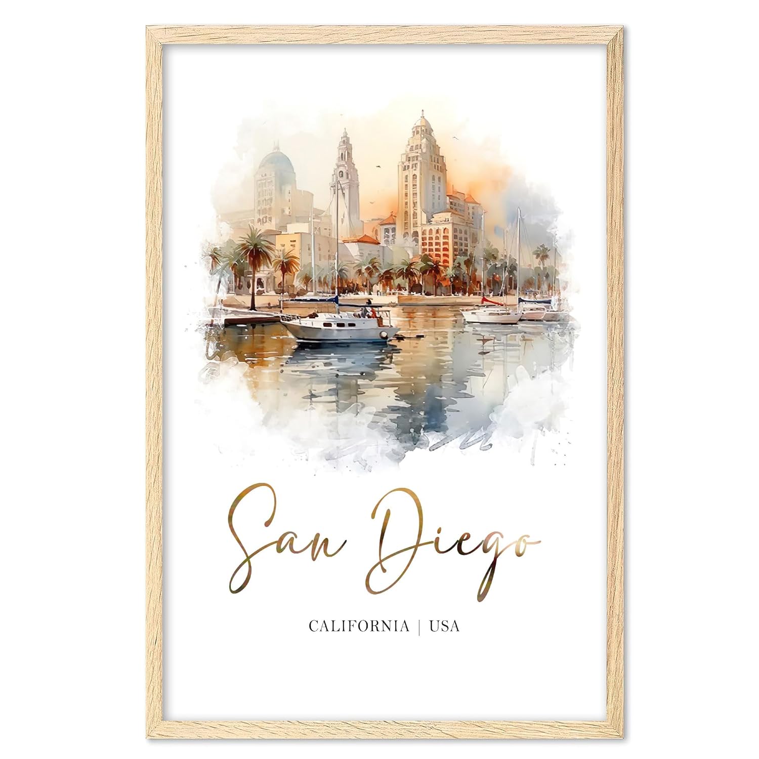 Eastern Print San Diego Poster Art Print, States Landscape Wall Art ...