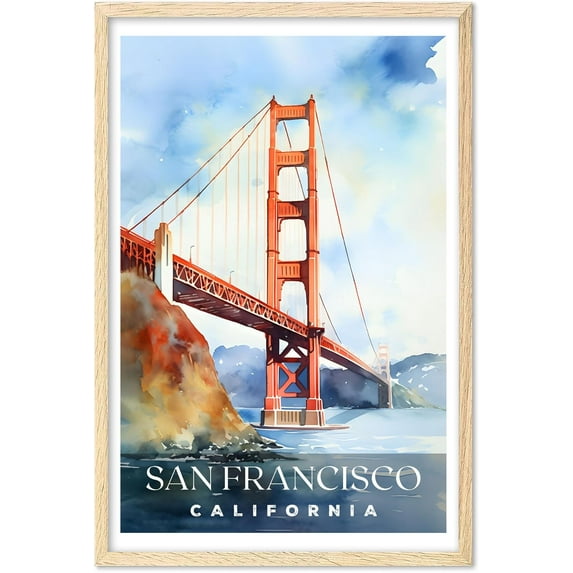 Eastern Print San Francisco Poster, Czech Republic Poster, San Francisco Wall Art, Vintage Travel Posters, City Wall Art, Stonehenge Gift, Travel Print (UNFRAMED) 16x24