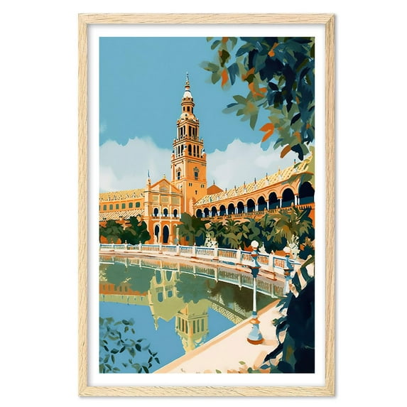 Eastern Print Seville Art Print, Spain Art Print, Plaza De Espana, Seville Poster, Travel Gift, Travel Poster, Europe Print, Housewarming, Home Decor (UNFRAMED)