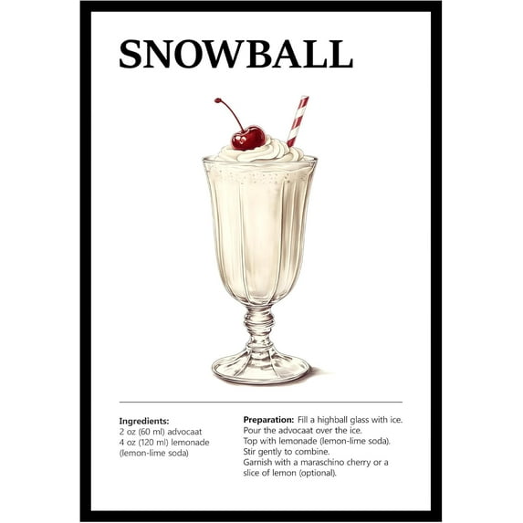 Eastern Print Snowball Wall Art, Colorful Cocktail Wall Art, Bar Trolley Wall Art, Vintage Cocktail Poster, Love of Wine, Love of Cocktails, Colorful Boho Wall Art, Cocktail Poster (UNFRAMED)