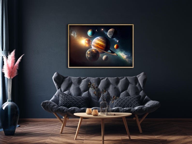 Eastern Print Solar System Poster Outer Space Wall Art Cosmic Design ...