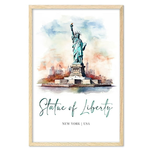 Eastern Print Statue Of Liberty Poster Art Print, States Landscape Wall Art Decor, New York Travel Poster, City Wall Art, USA Travel Poster, Office Living Room Wall Poster (UNFRAMED) 24x36