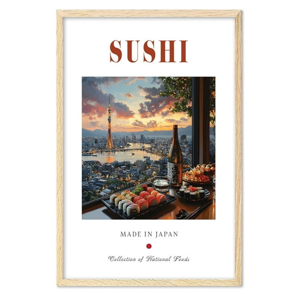 Eastern Print Sushi Poster, Food Wall Art, Japan Food Print, Modern Kitchen Wall Art, Kitchen Poster, Japan Wall Art, Kitchen Posters Wall Decor (Unframed), 8x12