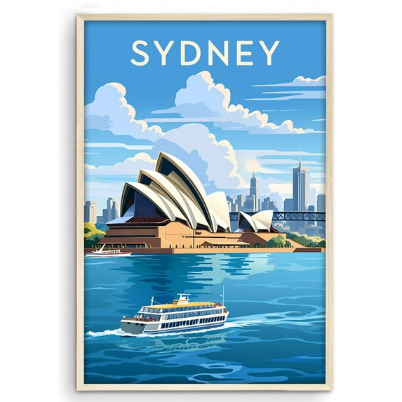 Eastern Print Sydney Poster, Travel Poster, City Prints Wall Decor, Travel Wall Art Decor, Colorfull Travel Poster Decor For Bedroom, Living room, Home Office, UNFRAMED 16x24