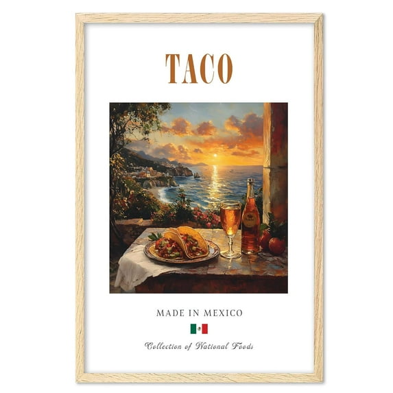 Eastern Print Taco Poster, Food Wall Art, Mexico Food Print, Modern Kitchen Wall Art, Kitchen Poster, Mexico Wall Art, Kitchen Posters Wall Decor (Unframed), 16x20
