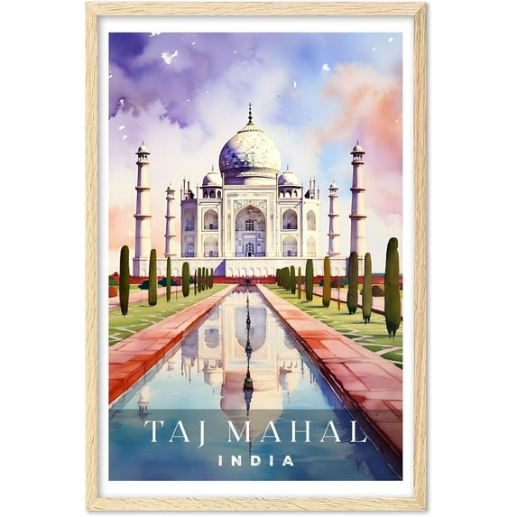 Eastern Print Taj Mahal Poster, India Poster, Taj Mahal Wall Art, Vintage Travel Posters, City Wall Art, Taj Mahal Gift, Travel Print (UNFRAMED) 16x24