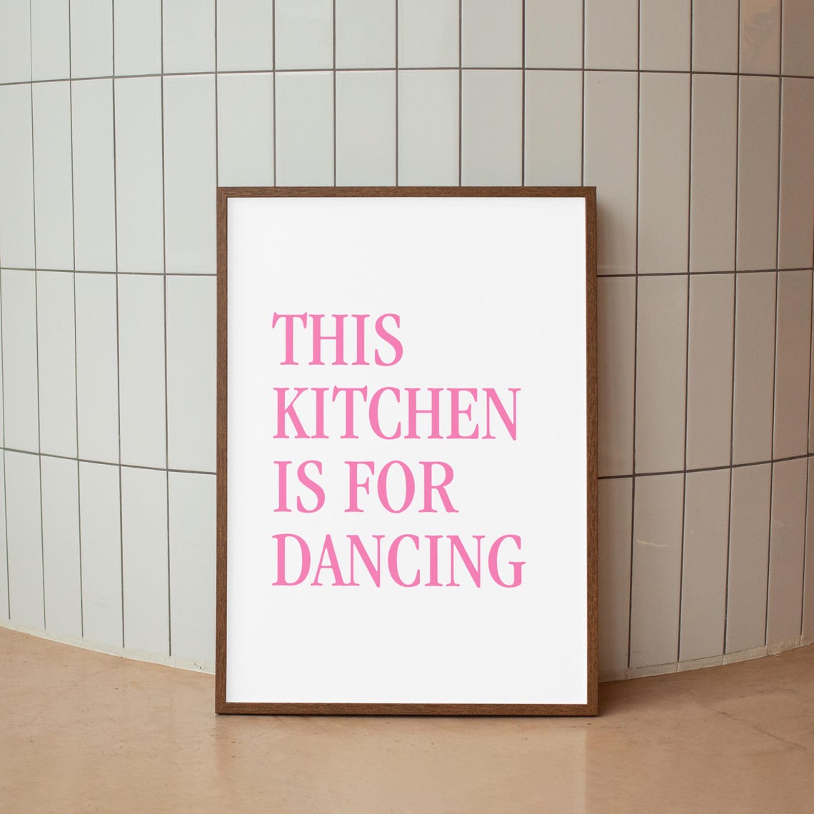 kitchen wall art set of 6 fun foodie prints this... Eastern Print This Kitchen is for Dancing Poster, Pink and White ...