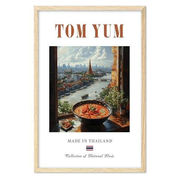 Eastern Print Tom Yum Poster, Food Wall Art, Thailand Food Print, Modern Kitchen Wall Art, Kitchen Poster, Thailand Wall Art, Kitchen Posters Wall Decor (Unframed), 12x18